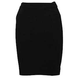 Autre Marque-Contemporary Designer Black Skirt With Golden Zipper-Black