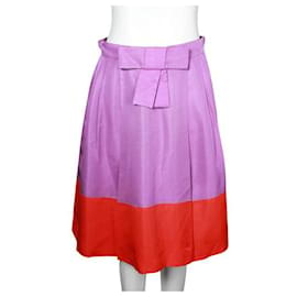 Autre Marque-Contemporary Designer Kate Spade Purple & Orange Midi Skirt-Purple