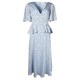 Autre Marque-Contemporary Designer Blue Spotted Sun Dress-Blue