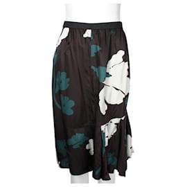 Marni-Marni Black Print Midi Skirt with Pockets-Black