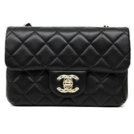 Chanel-Chanel  Lambskin Flap Chain Crossbody Bag AS4030-Black