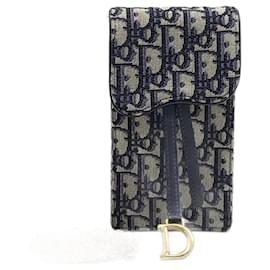 Christian Dior-Borsa a tracolla con catena a sella Christian Dior Oblique S5641CTZQ-Blu navy