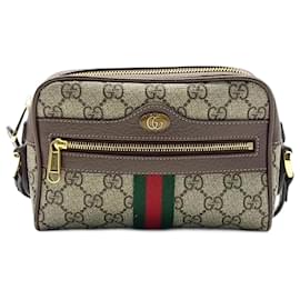 Gucci-Gucci Ophidia GG Supreme Mini sac à bandoulière (517350)-Marron,Multicolore,Beige,Autre