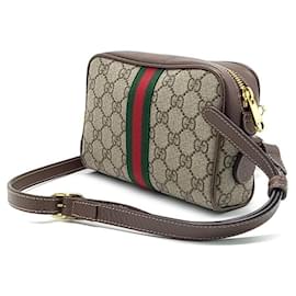 Gucci-Mini borsa a tracolla Gucci Ophidia GG Supreme (517350)-Marrone,Multicolore,Beige,Altro