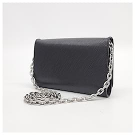 Louis Vuitton-Louis Vuitton Bolsa Crossbody com Corrente Torcida-Preto