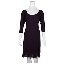 Autre Marque-Contemporary Designer Purple Knit Midi Dress-Purple