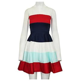Autre Marque-Contemporary Designer Colorful Striped Dress-Multiple colors