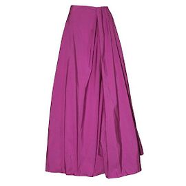 Saia maxi Valentino Dark Fuchsia com detalhe plissado Fuschia