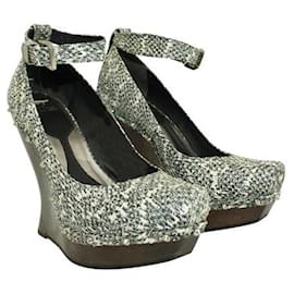 Autre Marque-Mcq By Alexander Mcqueen Snakeskin Studded Wedges-Other