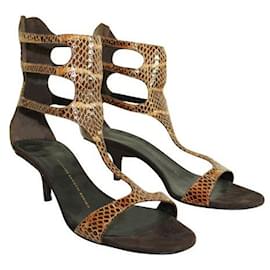 Gianvito Rossi-Gianvito Rossi Snakeskin Sandals With Low Heel-Other