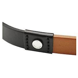 Autre Marque-Cinturón envolvente de cuero marrón y negro de diseñador contemporáneo-Negro