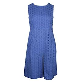 Diane Von Furstenberg-Diane Von Furstenberg Indigo Blue Textured Dress-Blue