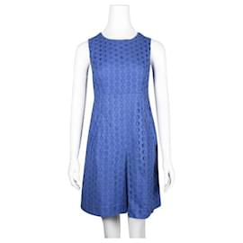 Diane Von Furstenberg-Diane Von Furstenberg Indigo Blue Textured Dress-Blue