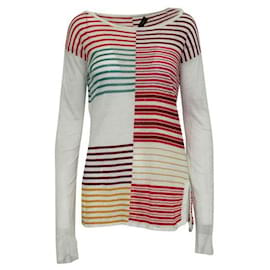Loro Piana-Loro Piana Multicolor Print Striped Linen Blouse-Multiple colors
