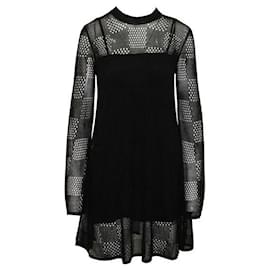Autre Marque-Mcq By Alexander Mcqueen Long Sleeves Black Mesh Dress-Black