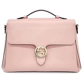 Gucci-Gucci  Interlocking Tote and Shoulder Bag (510306)-Pink