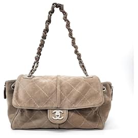 Chanel-Bolso de hombro con cadena de puntada Chanel-Castaño