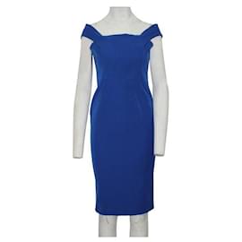 Autre Marque-Vestido ajustado azul cobalto de diseñador contemporáneo-Azul