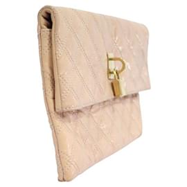 Autre Marque-ZEITGENÖSSISCHES DESIGNER-Rosa-Portemonnaie mit Vorhängeschloss-Details-Pink