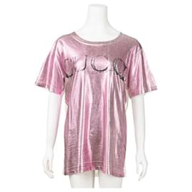 Gucci-Gucci Pink Metallic Foiled Blind For Love T-shirt-Rose