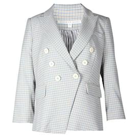 Autre Marque-Contemporary Designer Blue and Beige Checked Jacket-Multiple colors