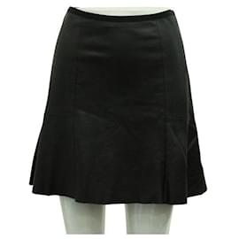 Sandro-Sandro Black Lambskin Mini Skirt-Black