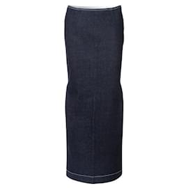 Stella Mc Cartney-Stella Mccartney Structured Denim Skirt with Slit Slides-Other