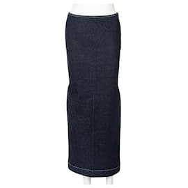 Stella Mc Cartney-Stella Mccartney Structured Denim Skirt with Slit Slides-Other