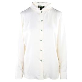 Camicia classica in seta Shanghai Tang Bianco