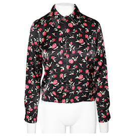 Reformation-Camisa sedosa con estampado de rosas Reformation con cuello-Otro