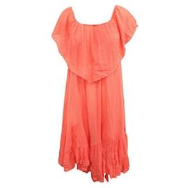 Reformation-REFORMATION Robe corail flatteuse oversize-Corail