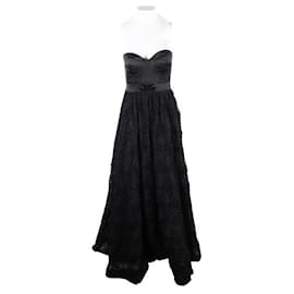 Autre Marque-CONTEMPORARY DESIGNER Pleat Bodice Rosette Ball Gown-Black