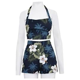 Reformation-Reformation Blue Floral Print Top and Shorts set-Other
