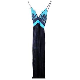 Autre Marque-CONTEMPORARY DESIGNER Backless Lace Dress-Navy blue