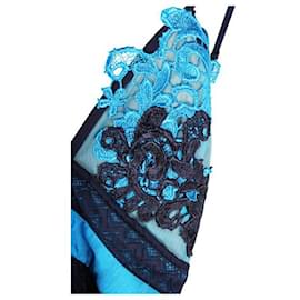 Autre Marque-CONTEMPORARY DESIGNER Backless Lace Dress-Navy blue