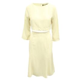 Reformation-REFORMATION Conjunto de blusa y falda color crema-Crudo