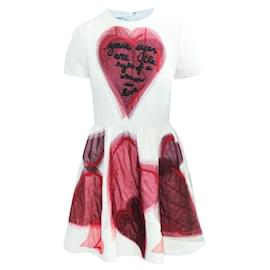Valentino-VALENTINO Mini Heart Skater Dress-Flesh