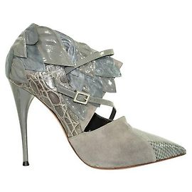 CHLOÉ Python Skin and Suede Pumps With Leaves Other