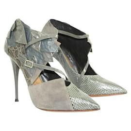 Chloé-CHLOÉ Python Skin and Suede Pumps With Leaves-Other
