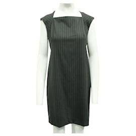 Autre Marque-CONTEMPORARY DESIGNER Striped Grey Dress-Grey