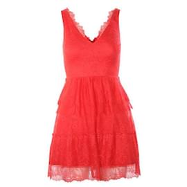 Autre Marque-CONTEMPORARY DESIGNER Red Laced Dress-Red