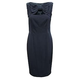 Moschino Cheap And Chic-MOSCHINO CHEAP AND CHIC Navy Blue Dress with Bow-Navy blue