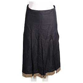 Autre Marque-CONTEMPORARY DESIGNER Linen Full Length Skirt-Black