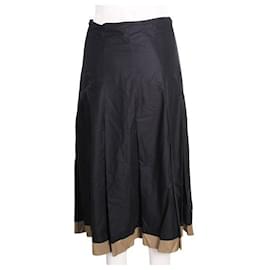 Autre Marque-CONTEMPORARY DESIGNER Linen Full Length Skirt-Black