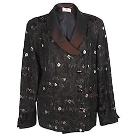 Givenchy-GIVENCHY Brown Brocade Suit-Brown