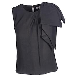 Mulberry-Mulberry Black Silk Top With Bow-Black