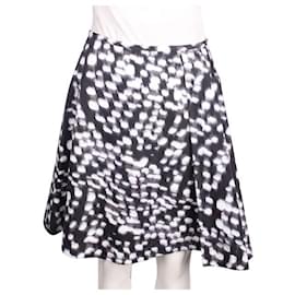 Autre Marque-CONTEMPORARY DESIGNER Black And White Print Skirt-Black