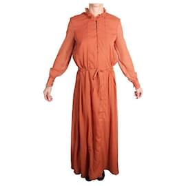 Autre Marque-DISEÑADOR CONTEMPORÁNEO Vestido largo color castaño-Naranja
