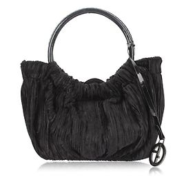 GIORGIO ARMANI Eine Mini-Samttasche Schwarz