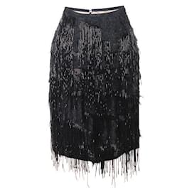 Autre Marque-ROKSANDA ILINCIC Knee Lenght Black Embellished Skirt-Black
